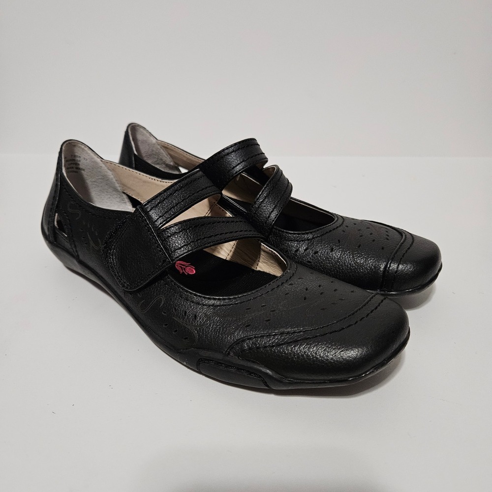 Ros Hommerson Chelsea Mary Jane Walking Shoes 7.5 SS Black Leather Round Toe